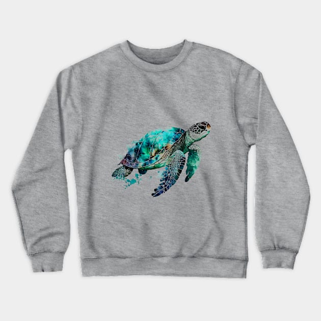 Watercolour Sea Turtle. Crewneck Sweatshirt by FancyPen